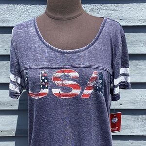 USA Olympic Team Apparel Graphic Blue Tee Medium